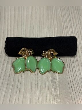 Crown Trifari Hanging Tulip Earrings